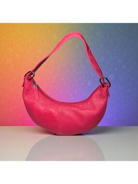 The Sak Small Hobo Pink Pebbled Leather Shoulder Bag Heart Strap Contrast Stitch